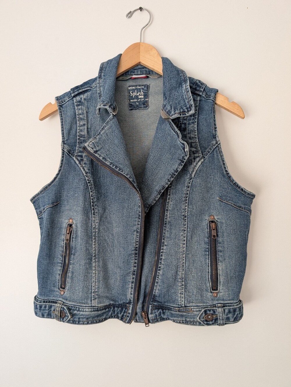 Denim Moto Vest Size L